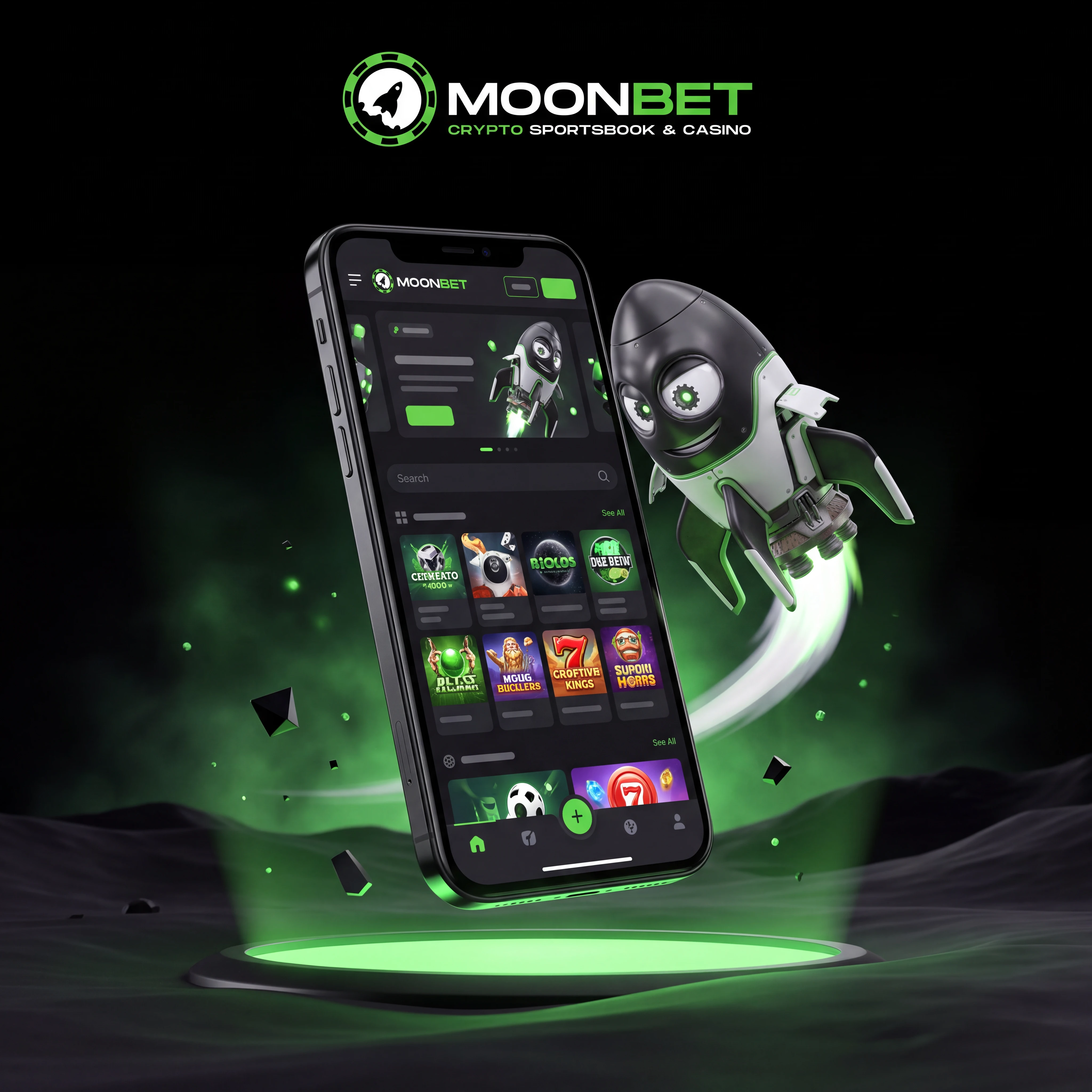 Moonbet mobile casino artwork in orbit
